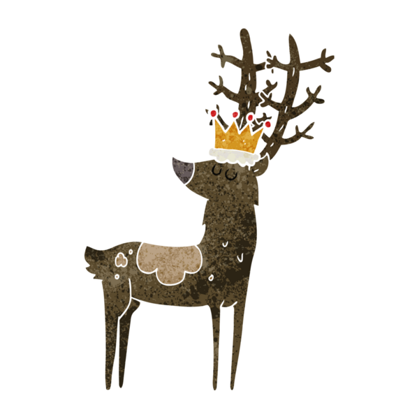Bir insan tarafından çizilmiş serbest çizgi film geyik kralı.