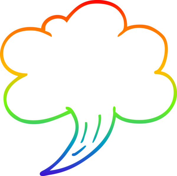 Gökkuşağı gradyan çizgi çizimi Bir insan tarafından çizilen hava fırtınası çizgi filmi