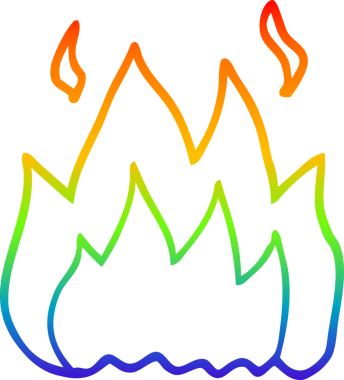 gökkuşağı gradyan çizgi çizimi bir insan tarafından çizilmiş bir ateş çizgi