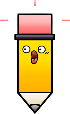 Bir insan tarafından çizilmiş bir kalemin gölgelenmiş karikatürü