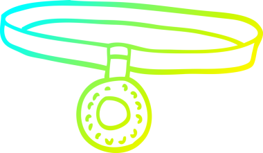 Bir insan tarafından çizilmiş bir köpek tasmasının soğuk gradyan çizgisi.