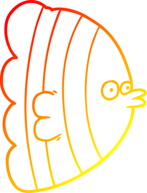 Bir insan tarafından çizilmiş egzotik bir balığın sıcak çizgi çizimi