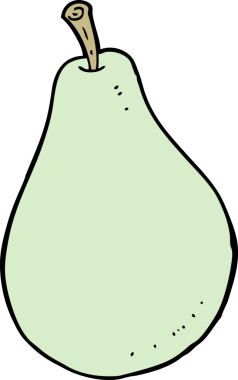 Bir insan tarafından çizilmiş bir armut.