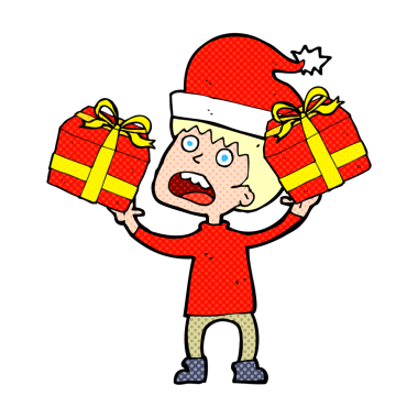 Çizgi filmci bir insan tarafından çizilen Noel için hazırlanıyor.