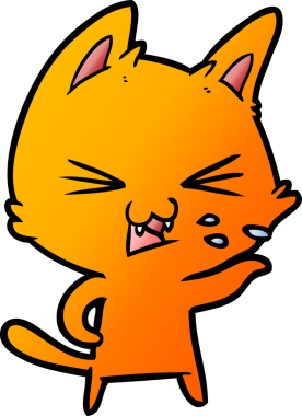 Bir insan tarafından çizilmiş kedi tıslaması.