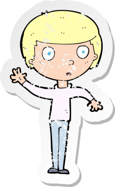 Bir insan tarafından çizilen el sallayan bir çizgi filmin gerilimli yapıştırması.