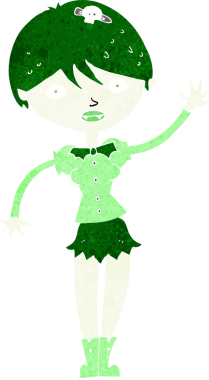 Bir insan tarafından çizilmiş vampir kız çizimi.