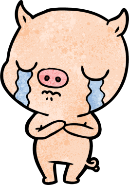 Bir insan tarafından çizilmiş domuz ağlaması.