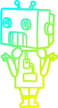 Bir insan tarafından çizilmiş soğuk gradyan robot çizimi