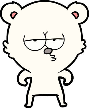 Bir insan tarafından çizilmiş sıkılan kutup ayısı çizgi filmi.