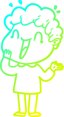 Bir insan tarafından çizilmiş mutlu bir adamın soğuk çizgi çizimi.