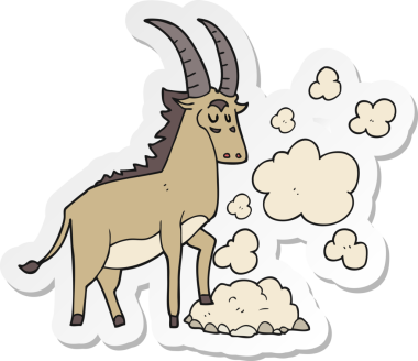 Bir insan tarafından çizilmiş bir antilop çıkartması.