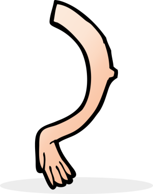 Bir insan tarafından çizilmiş çizgi film kolu