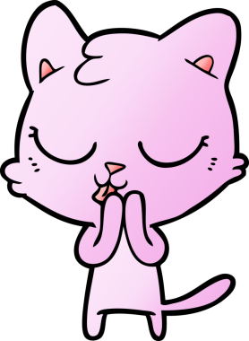 Bir insan tarafından çizilmiş çizgi film kedisi.