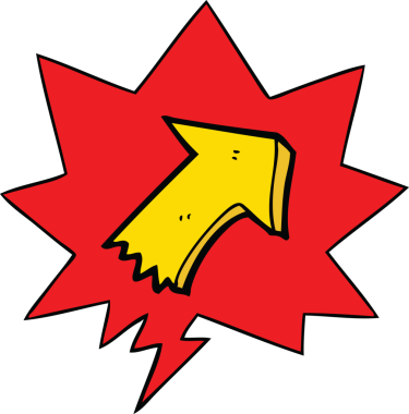 bir insan tarafından çizilmiş konuşma balonlu bir ok.