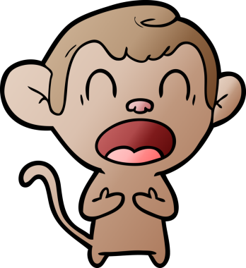 Bir insan tarafından çizilmiş bağıran çizgi maymun.