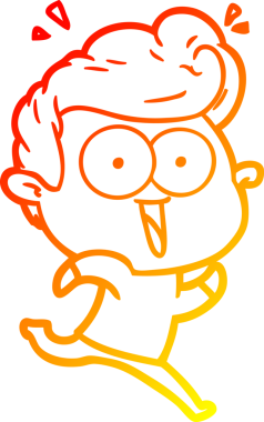 Bir insan tarafından çizilmiş, heyecanlı bir çizgi film çizimi.