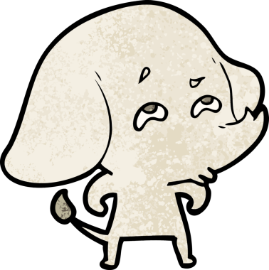 Bir insan tarafından çizilmiş karikatür fili