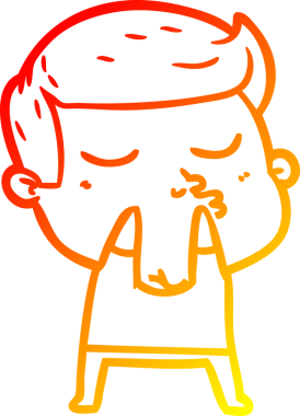 Bir insan tarafından çizilen çizgi film modelinin sıcak çizgi çizimi.