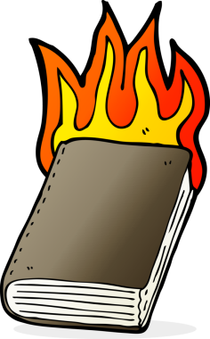 Bir insan tarafından çizilmiş çizgi roman yakma kitabı