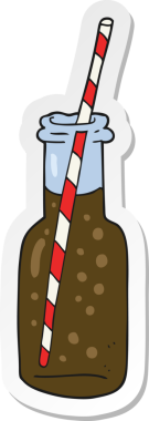 Bir insan tarafından çizilmiş gazlı içecek şişesinin çıkartması.