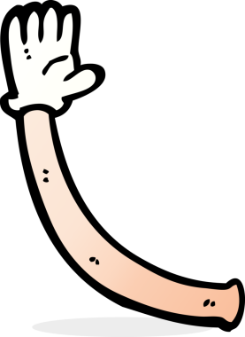 Bir insan tarafından çizilmiş çizgi film kolu