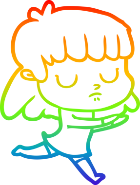 gökkuşağı gradyan çizgi çizimi bir insan tarafından çizilmiş ilgisiz bir kadın