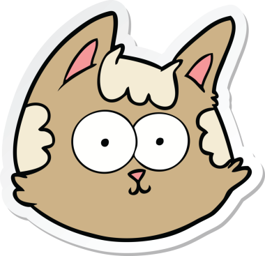 Bir insan tarafından çizilmiş kedi suratının çıkartması.