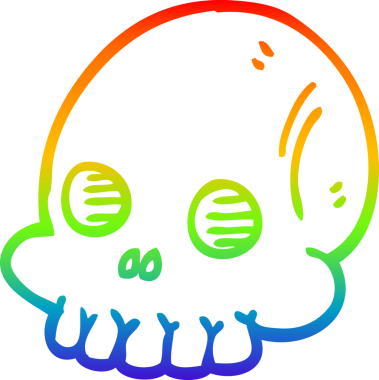 Bir insan tarafından çizilen cadılar bayramı kafatası çizgi çizimi