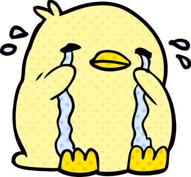 Bir insan tarafından çizilmiş ağlayan bir kuş.