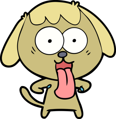 Bir insan tarafından çizilmiş şirin bir çizgi film köpeği.