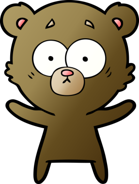 Bir insan tarafından çizilmiş sürpriz ayı karikatürü