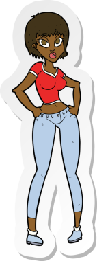 Bir insan tarafından çizilmiş güzel bir karikatür çıkartması.