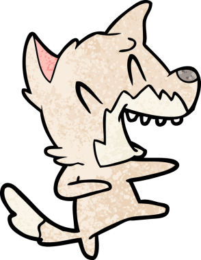 Bir insan tarafından çizilmiş gülen tilki dansı