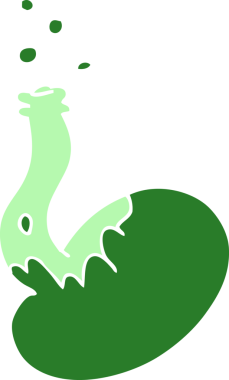 Bir insan tarafından çizilen karikatür köpüren kimyasallar.