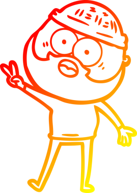 Bir insan tarafından çizilmiş sakallı bir adamın sıcak çizgi çizimi.