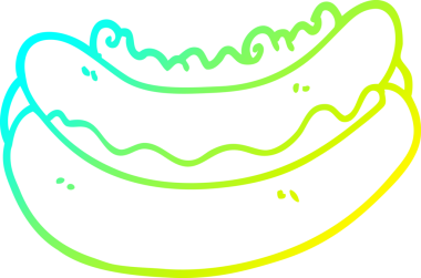 Bir insan tarafından çizilmiş bir sosisli çizgi film çizimi.