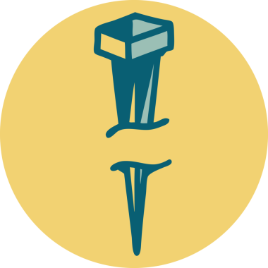 Bir insan tarafından çizilmiş demir çivinin ikonik dövme şekli