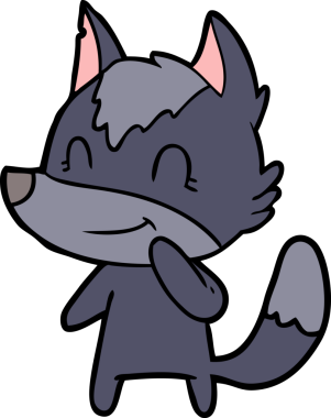 Bir insan tarafından çizilmiş dost canlısı bir kurt.