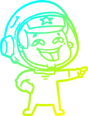 Bir insan tarafından çizilmiş gülen astronotun soğuk gradyan çizimi