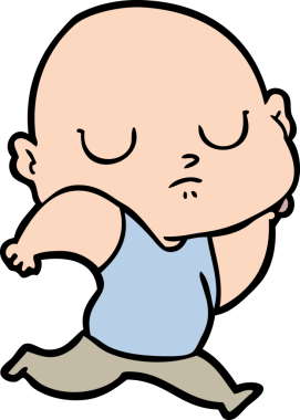 bir insan tarafından çizilmiş kel bir adam.