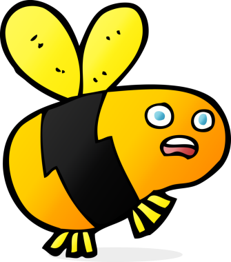 Bir insan tarafından çizilmiş çizgi film arısı.