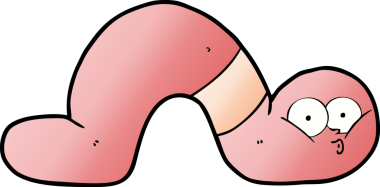 Bir insan tarafından çizilmiş bir solucan.
