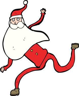 Bir insan tarafından çizilmiş Noel Baba çizgi filmi.