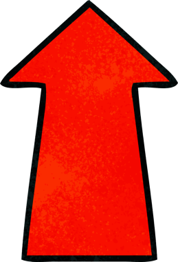 Bir insan tarafından çizilmiş tuhaf çizgi film oku.