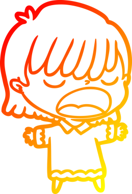 Bir insan tarafından yüksek sesle çizilmiş bir çizgi film kadını çizimi.