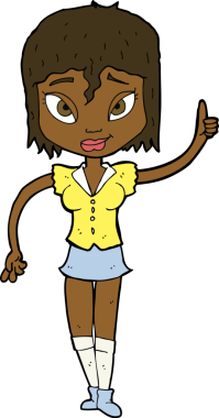 Bir insan tarafından çizilen çizgi filmdeki kadın.