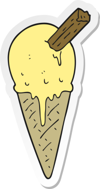 Bir insan tarafından çizilmiş dondurma külahının çıkartması.