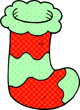 Bir insan tarafından çizilmiş karalama Noel çorabı.