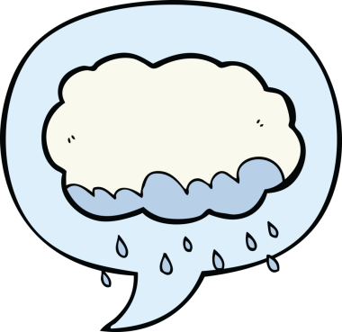 bir insan tarafından çizilmiş konuşma balonlu çizgi film yağmur bulutu